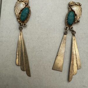 Elegant Sterling and Turquoise Dangle Earrings